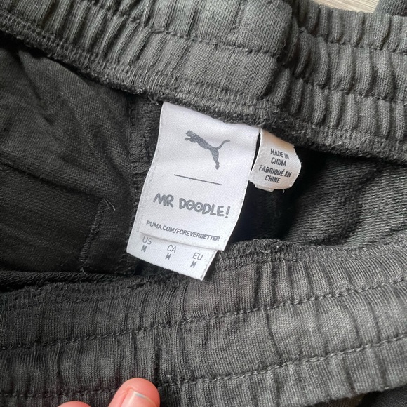 PUMA Mens Pants | x MR. DOODLE Sweatpants Puma Black - Picture 3 of 7